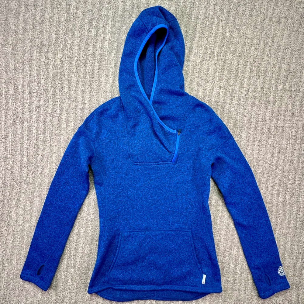 Stio Sweetwater Fleece Hoodie Women's Blue Thumbholes Pullover XS NWOT